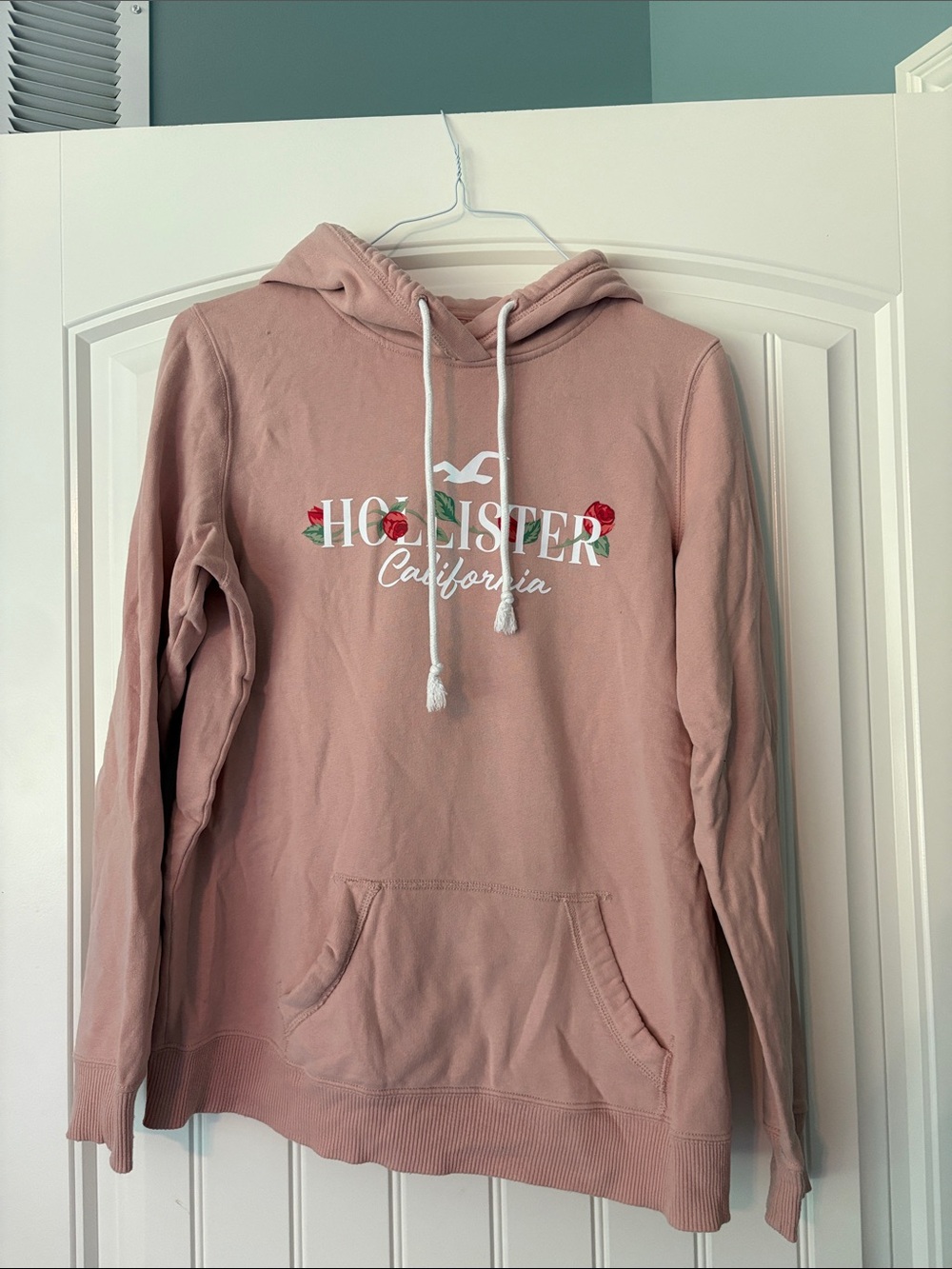 Hollister Light Pink Logo Pullover Hoodie